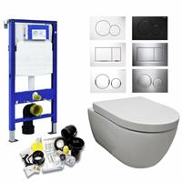 geberit Up320 Toiletset 08 Aqua Royal Easyflush Rimfree 48 cm Compact Met Sigma Drukplaat - Standaard Sigma 01 - Wit - 115770115