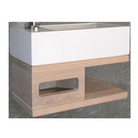 Luca Fonteinset  Sanitair Iris 35x18,5x9 cm met Houten Frame Omkeerbaar Glans Wit 