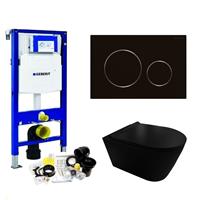 Geberit UP320 Toiletset 35 Civita Black Rimless Sigma 20 Mat Zwart Drukplaat - Toiletset 35 + Sigma 20 Mat Zwarte Drukplaat