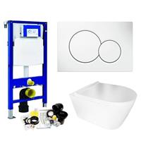 Geberit UP320 Toiletset Set55 BWS Plana Rimless Mat Wit Met Sigma Drukplaat