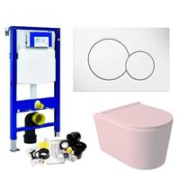 Geberit UP320 Toiletset Set52 Wandcloset Salenzi Civita Mat Roze Sigma Drukplaat