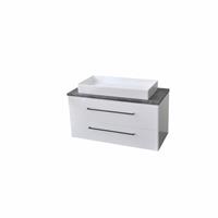 sanicare Onderkast  Q16 97,9x44,4 cm Twee Lades Grey-Wood 