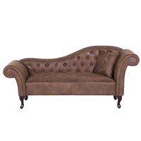 LATTES Chaise longue Bruin Kunstsuède