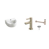 Wiesbaden FonteinPack Lara halfrond 30x25x12 cm RVS (Keuze uit 8 kranen)