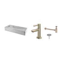 Wiesbaden FonteinPack Trim Mini Keramiek 38x14x8 cm Links RVS (Keuze uit 8 kranen)
