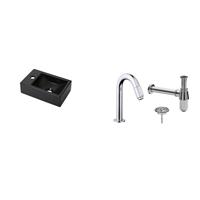Boss & Wessing Fonteinpack Houston Mat Zwart Keramiek Links 37x23 cm