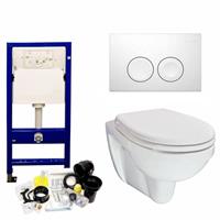 geberit Up100 Toiletset 26 Aqua Splash Trevi Compact Met Bril En Drukplaat - Standaard Delta 21 Wit (115125111)