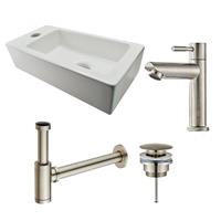 mueller Mini Rhea 36x18x9 fonteinset met RVS kraan links