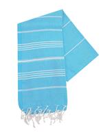 Hamamdoek Turquoise/Wit