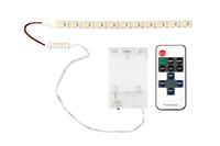 groenovatie LED Strip Warm Wit Waterdicht Op 3xAA Batterijen, Dimbaar, Onderbouw