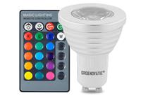 groenovatie GU10 LED Spot 3W RGB Dimbaar Incl. Afstandsbediening