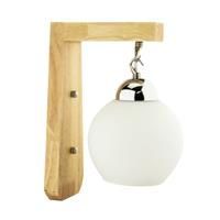 groenovatie Vintage Wandlamp Hout Design Met Glazen Lampenkap