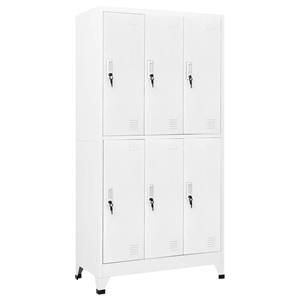 vidaXL Schließfachschrank mit 6 Fächern Stahl 90x45x180 cm  Grau