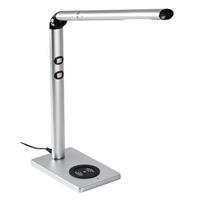 CEP LED bureaulamp met draadloos oplaadstation voor mobiele telefoon, kleur grijs