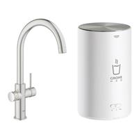 GROHE Red Compact 3-in1 Kokendwaterkraan C-Uitloop RVS