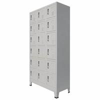 vidaXL Schließfachschrank mit 18 Fächern Metall 90 x 40 x 180 cm Grau