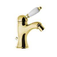 Sapho Bidetmengkraan  Kirké Retro Wit 1-hendel Gebogen 18.2 cm Goud 