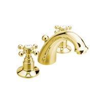 Wastafelmengkraan 3-gats  Antea 2-knop Uitloop Gebogen 8.5 cm Goud (incl. waste)