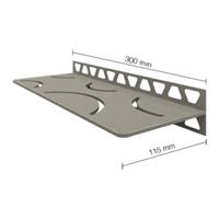 Schluter Shelf-W-S1 planchet - 30x11.5x0.5cm - inbouw - Rechthoek - Perforatie: Curve - RVS geborsteld sws1d6eb