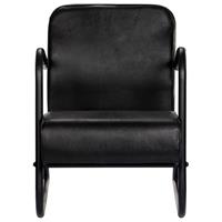 Relaxfauteuil echt leer zwart