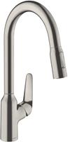 hansgrohe Küchenarmatur »M42« M429-H220 Einhebel-Küchenmischer mit Ausziehbrause Edelstahl Finish