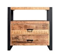 boss&wessing Onderkast  Mango Wood 80x50x81 cm Met Mat Zwart Metaal 