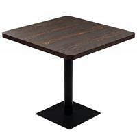 VidaXL Bistrotafel vierkant 80x80x75 cm MDF en staal donker essenkleur