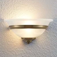 Lampenwelt.com Wandlamp Irimia uit glas, oud messing