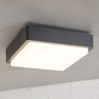 Lampenwelt.com LED buiten plafondlamp Nermin, IP65, hoekig