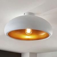 Lindby Metall-Deckenlampe Gerwina, weiß-gold