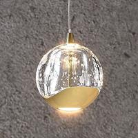 Lucande LED hanglamp Hayley met glasbol, 1 lampje, goud