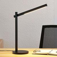 LINDBY LED bureaulamp Loretta, langwerpig, zwart