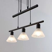Lampenwelt.com Höhenverstellbare Pendellampe Delira 3-fl. schwarz