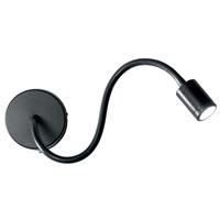 Ideallux Flexible LED-Wandleuchte Focus, schwarz