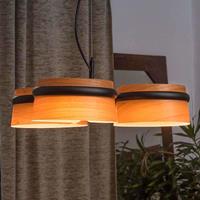 FARO BARCELONA Dimmbare LED-Hängeleuchte Loop in Holz-Look