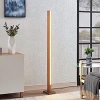 LUCANDE LED houten vloerlamp Tamlin, beukkleurig