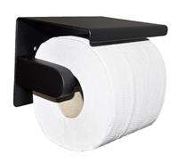 mueller toiletrolhouder met planchet 304-RVS mat zwart