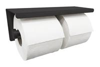 mueller dubbele toiletrolhouder met planchet 304-RVS mat zwart