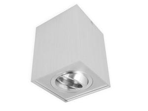 ledline Opbouwspot Vierkant Hoog, Kantelbaar, GU10 Fitting, Geborsteld Aluminium