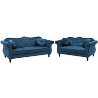 Bankenset fluweel blauw SKIEN