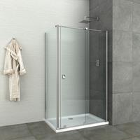 badstuber Flat schuif douchecabine 100x80cm 8mm glas anti-kalk