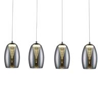 brilliant Lampe Metropolis led Pendelleuchte 4flg chrom/rauchglas easyDim 4x 5W led integriert cob, 500lm, 3000K In der Höhe einstellbar / Kabel kürzbar
