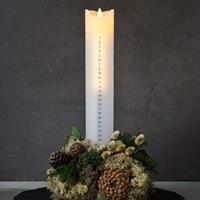 Sirius LED-kaars Sara kalender, wit/zilver, hoogte 29 cm