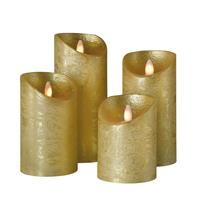 Sompex Zuilkaars Shine LED, set van 4, Ø 7,5 cm, goud