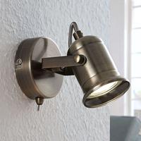 Lindby Wandlamp Anze in antiek messing