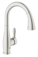 Grohe Parkfield Einhand-Spültischbatterie, DN 15, Dual Spülbrause, Farbe: Supersteel - 30215DC1