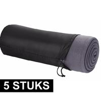 5x Fleece bank deken grijs 150 x 120 cm Grijs