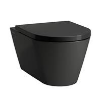 Laufen Kartell WC-Sitz mit Deckel, abnehmbar, mit Absenkautomatik, Farbe: Schwarz glänzend - H8913330200001