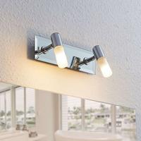 LINDBY Badkamer plafondlamp Zela, met 2 lampjes in chroom