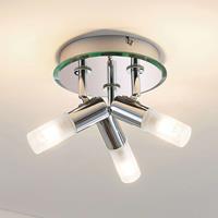 LINDBY Badkamer plafondlamp Zela, met 3 lampjes in chroom